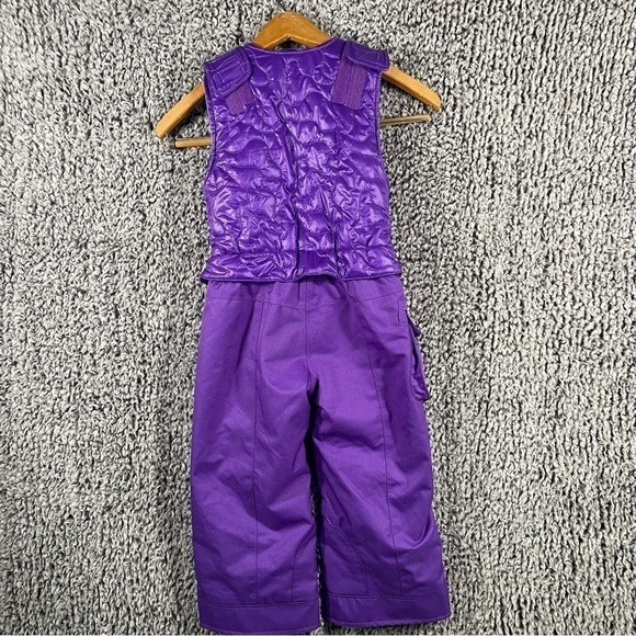 Obermeyer I-Grow Bib Snowsuit Girl's Size 4 Adjustable Ski Suit Purple Winter - Picture 4 of 11